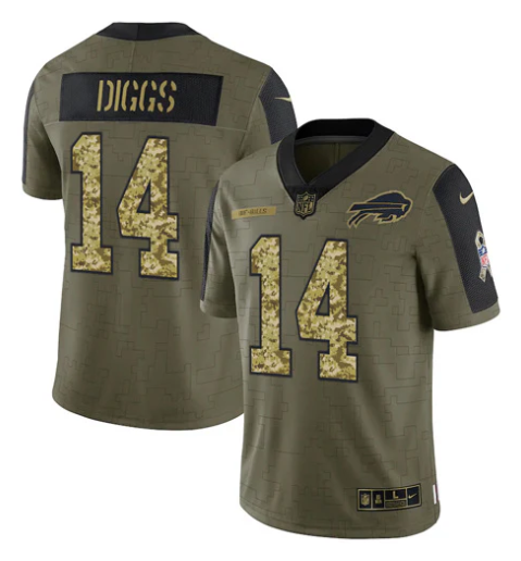 Stefon Diggs Buffalo Bills military salute to service Nike Jersey product image 1, provided for visual reference and product