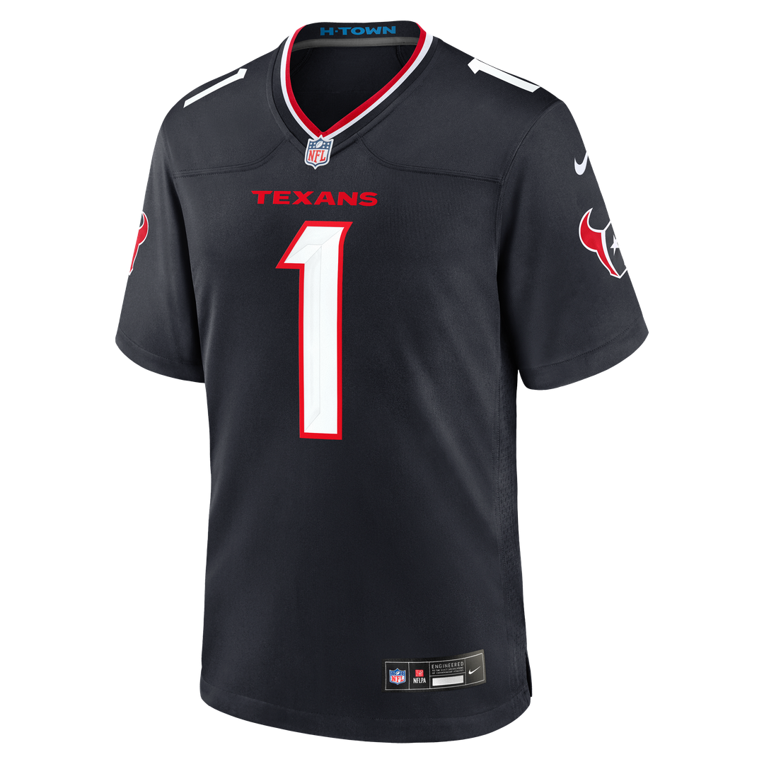 Men's Houston Texans Number 1 Groom Nike Navy Game Jersey product image 2