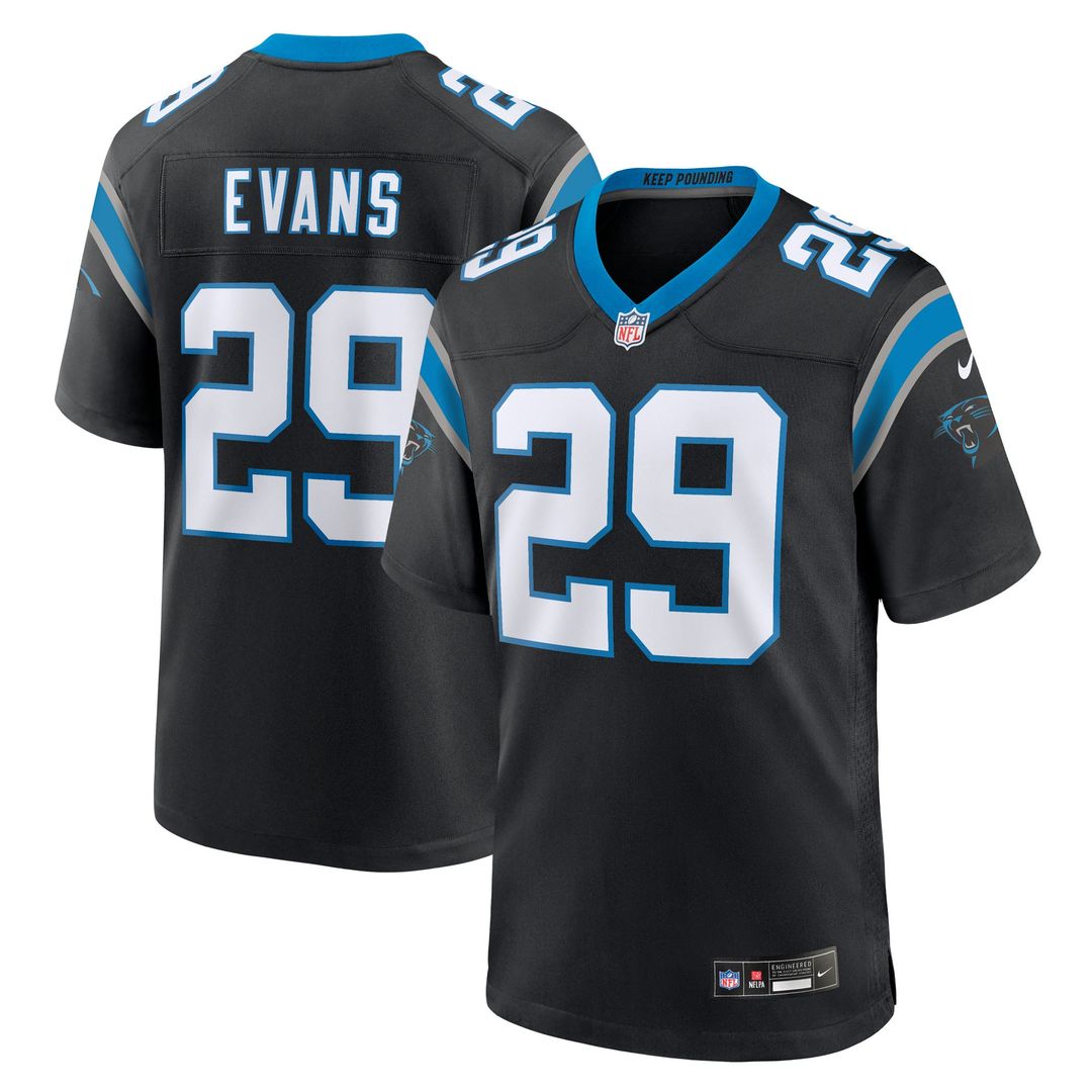 Men's Carolina Panthers Akayleb Evans Nike Black Team Game product image 1