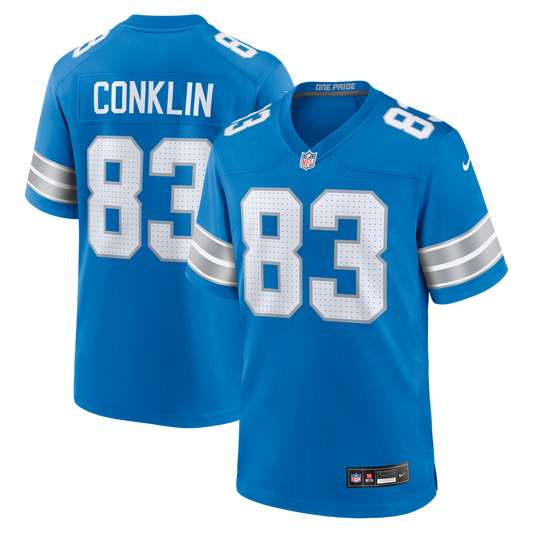 Men's Detroit Lions Tyler Conklin Nike Blue Team Game Jersey product image 1