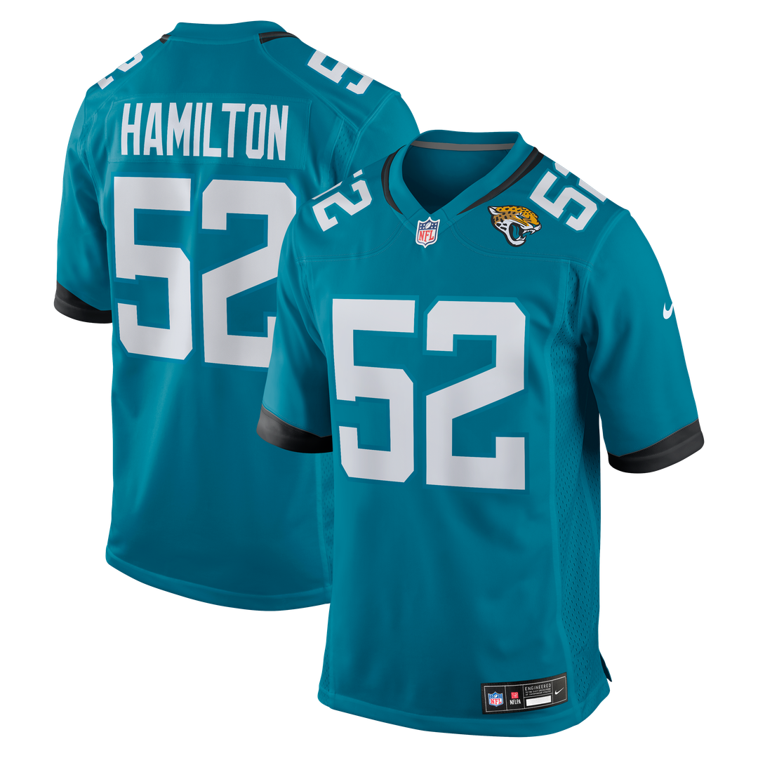 Men's Jacksonville Jaguars DaVon Hamilton Nike Teal Game product image 1