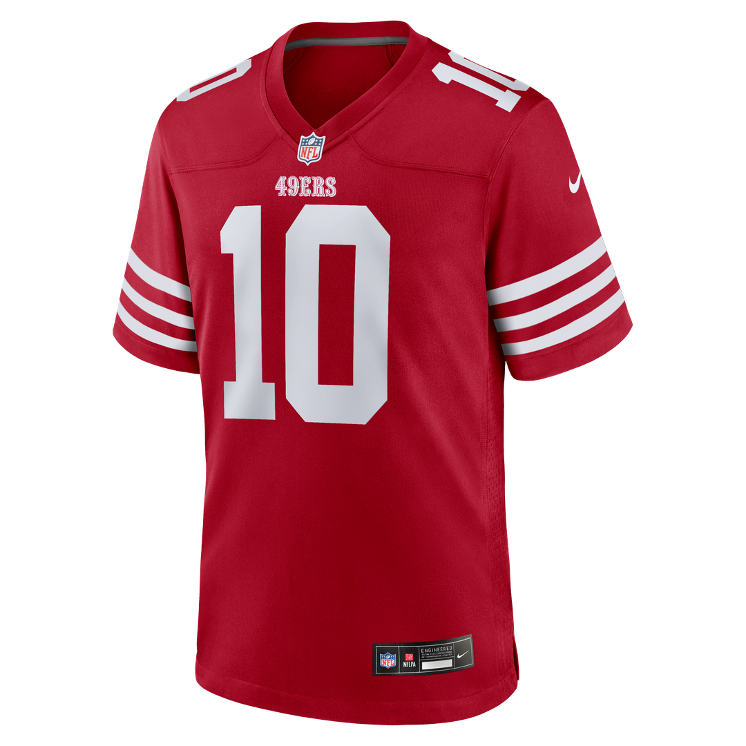 Men's San Francisco 49ers Mac Jones Nike Scarlet Team Game product image 2