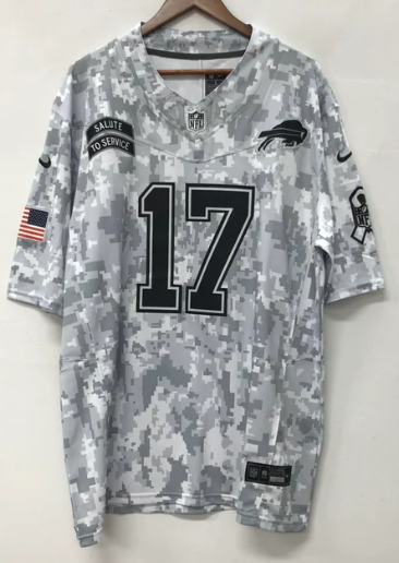Josh Allen Buffalo Bills 2024 Nike NFL Salute to Service Jersey product image 3, provided for visual reference and product