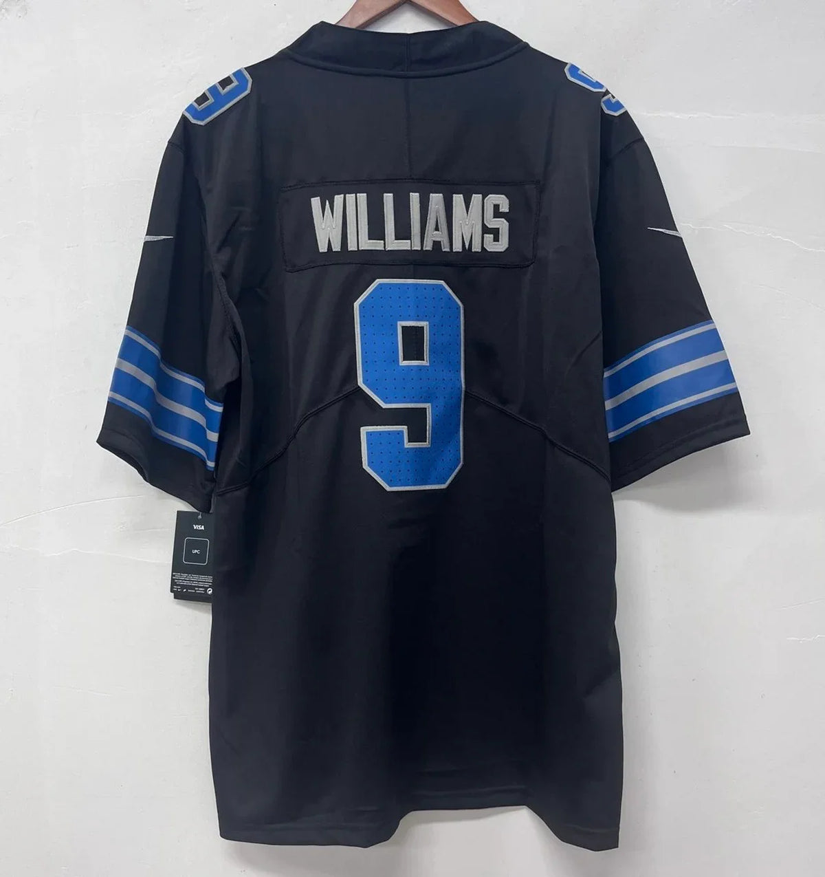 Jameson Williams Detroit Lions Official 2024 Nike Jersey black product image 2, provided for visual reference and product