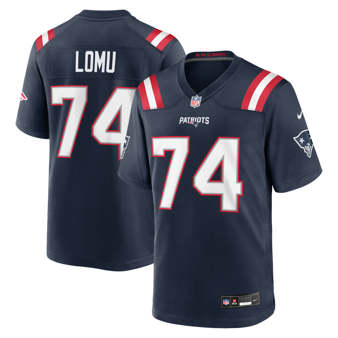 Men's New England Patriots Caleb Lomu Nike Navy Team Game product image 1