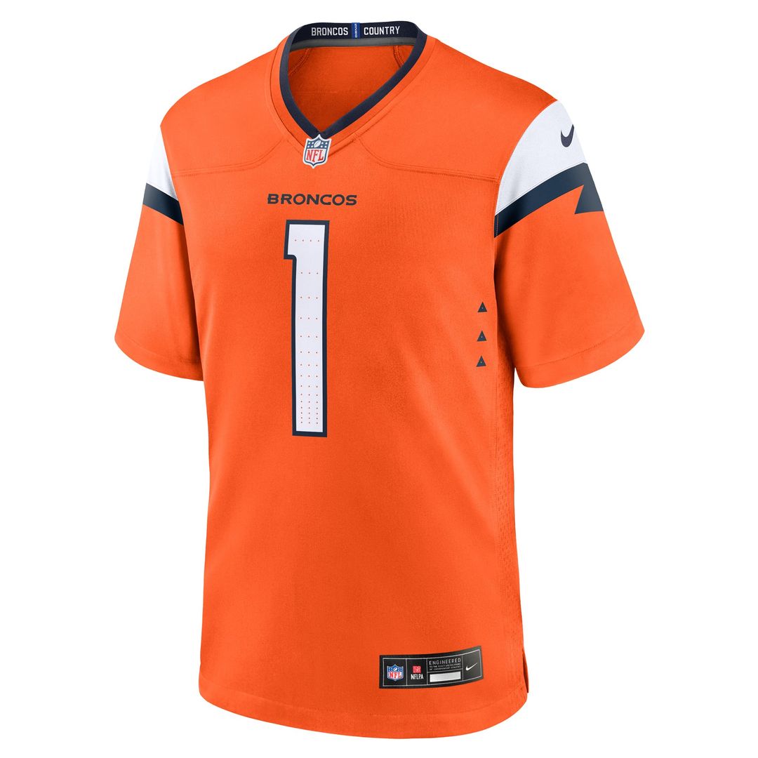 Men's Denver Broncos Number 1 Groom Nike Orange Game Jersey product image 2