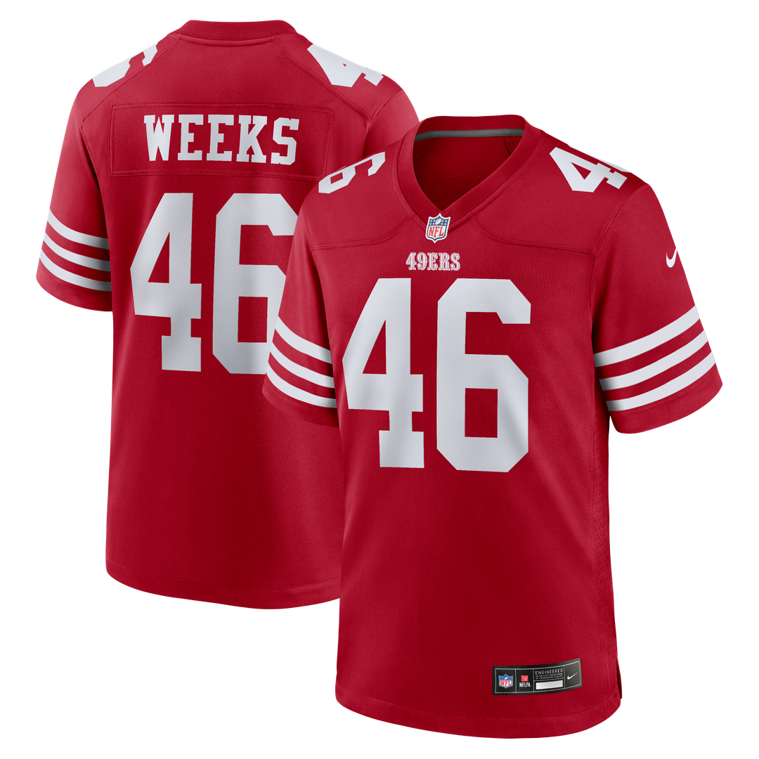 Men's San Francisco 49ers Jon Weeks Nike Scarlet Team Game product image 1