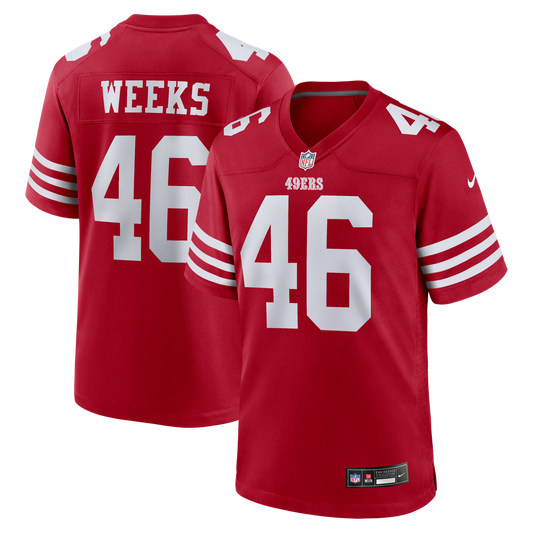 Men's San Francisco 49ers Jon Weeks Nike Scarlet Team Game product image 1
