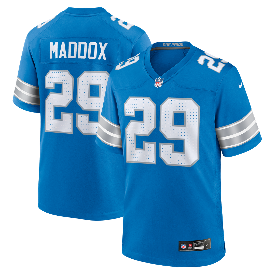 Men's Detroit Lions Avonte Maddox Nike Blue Team Game Jersey product image 1