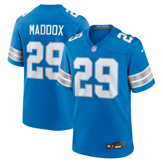 Men's Detroit Lions Avonte Maddox Nike Blue Team Game Jersey product image 1