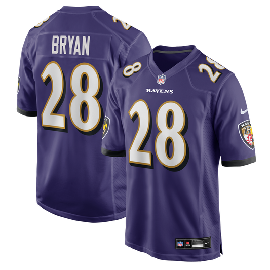Men's Baltimore Ravens Taven Bryan Nike Purple Team Game product image 1