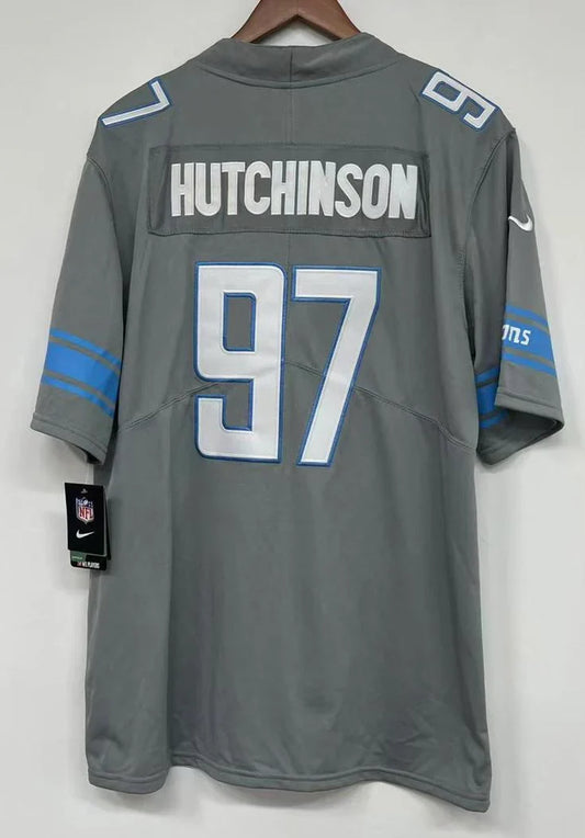 Aiden Hutchinson Detroit Lions Official Silver NFL Nike Jersey product image 1, provided for visual reference and product