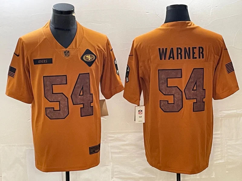 Fred Warner San Francisco 49ers Nike NFL Salute to Service Jersey product image 1, provided for visual reference and product
