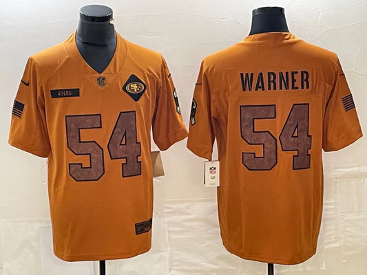 Fred Warner San Francisco 49ers Nike NFL Salute to Service Jersey product image 1, provided for visual reference and product
