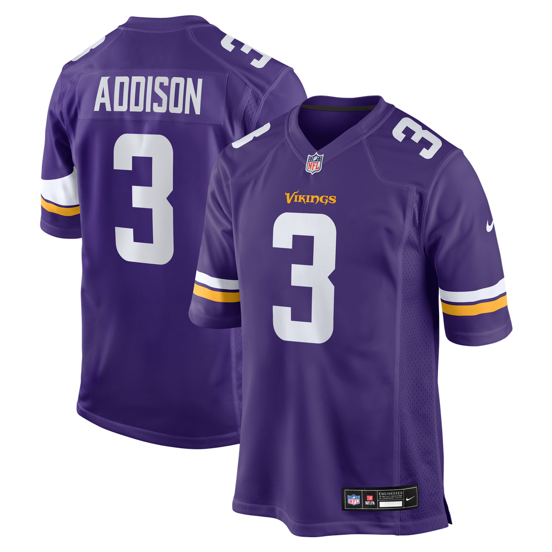 Men's Minnesota Vikings Jordan Addison Nike Purple Game product image 9