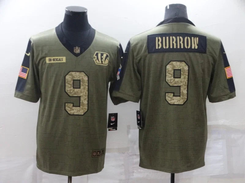 Joe Burrow Cincinnati Bengals military salute to service Jersey product image 1, provided for visual reference and product