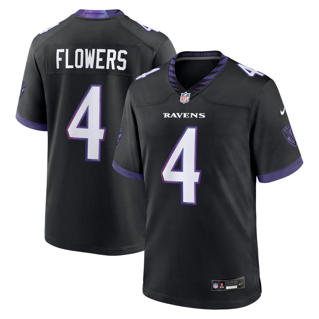 Men's Baltimore Ravens Zay Flowers Nike Black Alternate product image 4