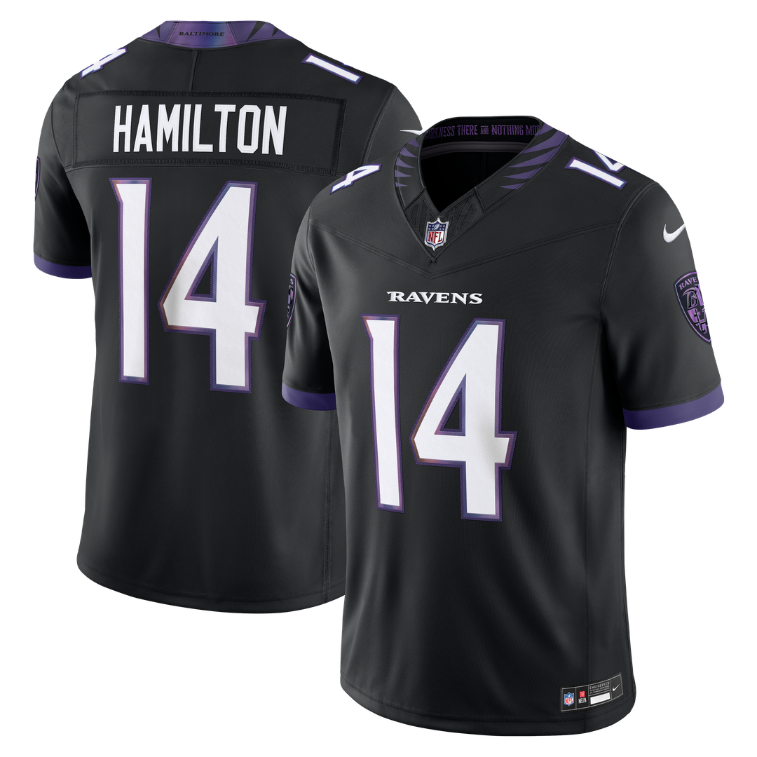 Men's Baltimore Ravens Kyle Hamilton Nike Black Alternate product image 4