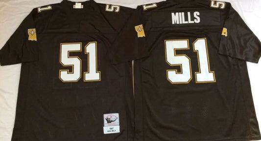 Sam Mills New Orleans Saints official NFL Jersey Mitchell & Ness product image 1, provided for visual reference and product