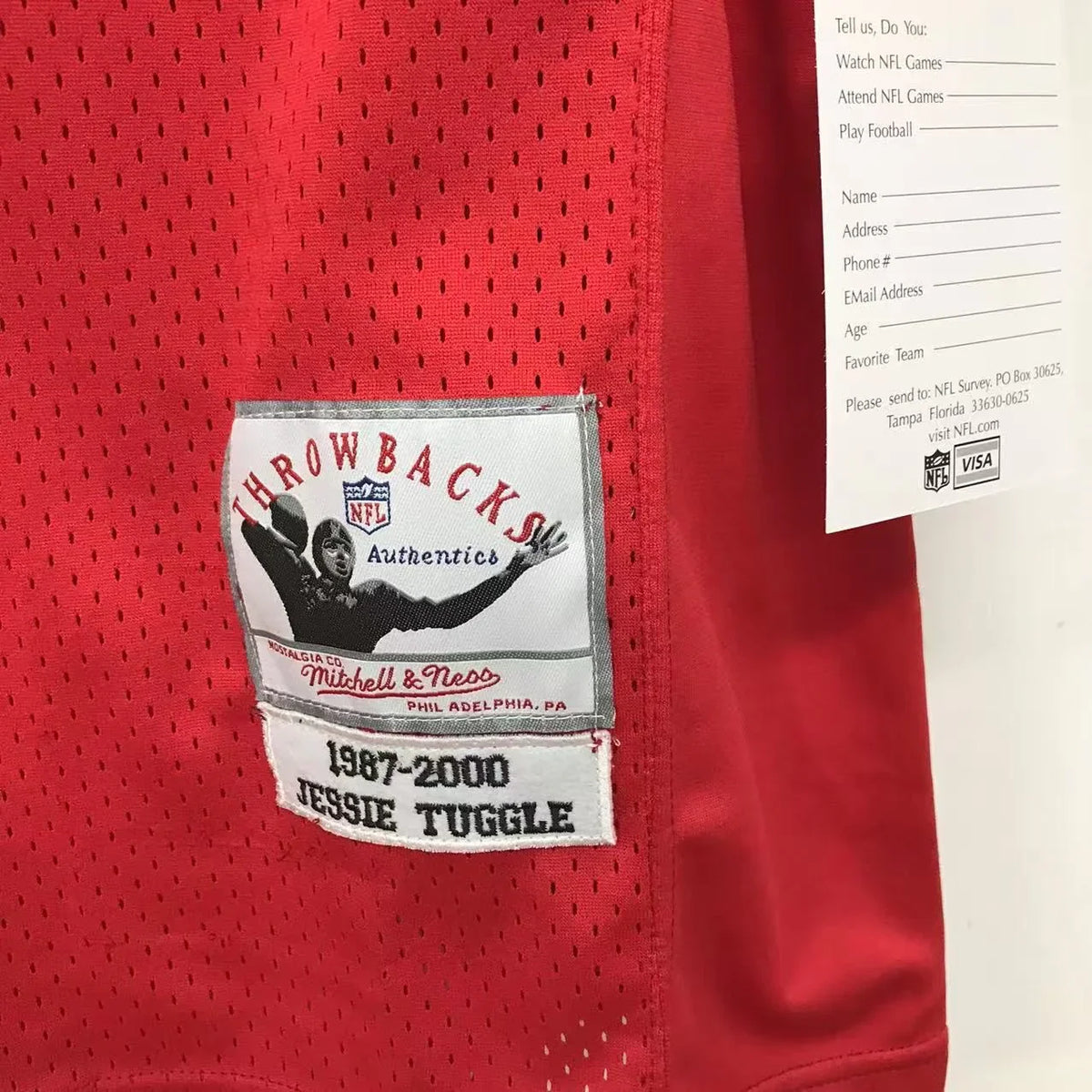 Jesse Tuggle 1989 Atlanta Falcons NFL Mitchell & Ness Jersey product image 3, provided for visual reference and product