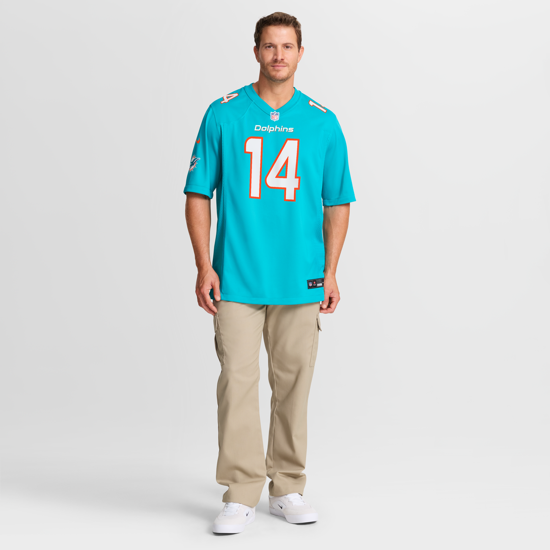 Men's Miami Dolphins Quinn Ewers Nike Aqua Team Game Jersey product image 7
