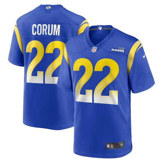 Blake Corum Los Angeles Rams Official NFL NIKE Jersey product image 1, provided for visual reference and product detail