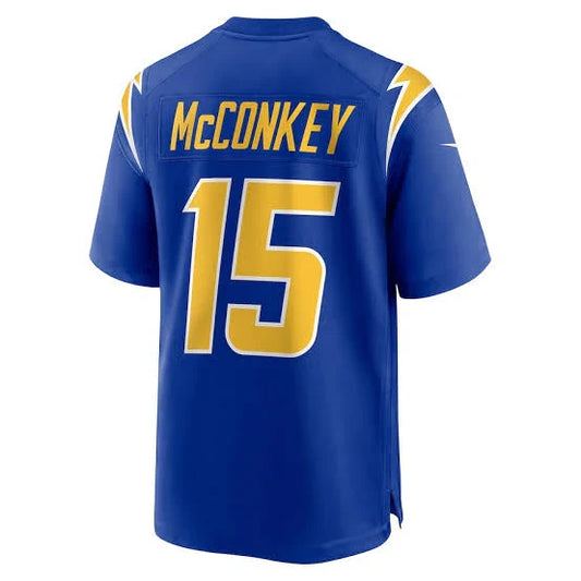 Ladd McConkey Los Angeles Chargers Official NFL NIKE Jersey blue product image 1, provided for visual reference and product