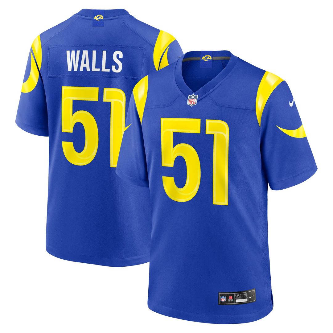 Men's Los Angeles Rams Eddie Walls III Nike Royal Game product image 1