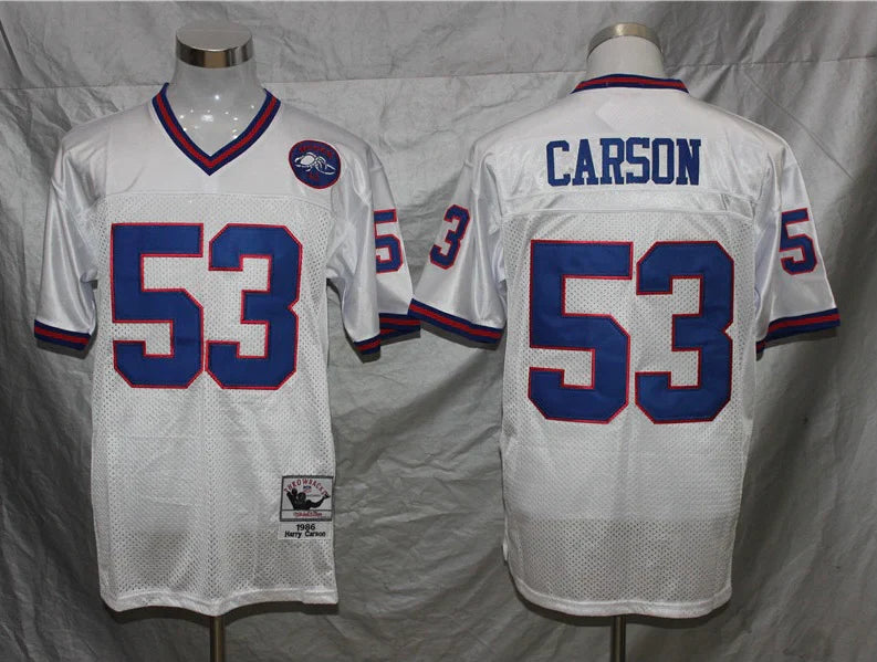 Harry Carson New York Giants Jersey Mitchell & Ness white product image 1, provided for visual reference and product detail