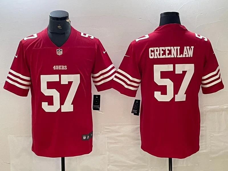 Dre Greenlaw San Francisco 49ers Nike NFL Jersey red product image 1, provided for visual reference and product detail review