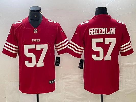 Dre Greenlaw San Francisco 49ers Nike NFL Jersey red product image 1, provided for visual reference and product detail review