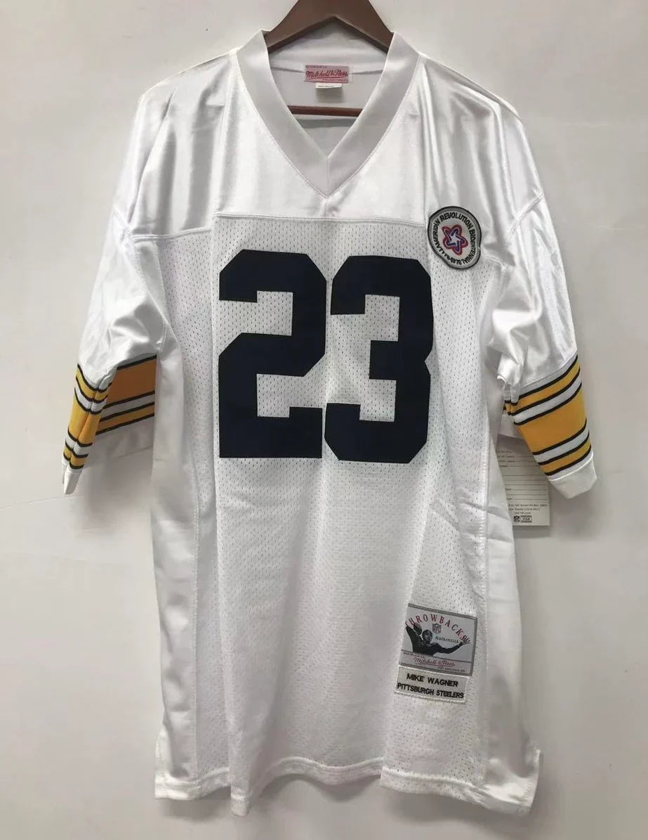 Mike Wagner Pittsburgh Steelers Jersey Mitchell & Ness white product image 2, provided for visual reference and product