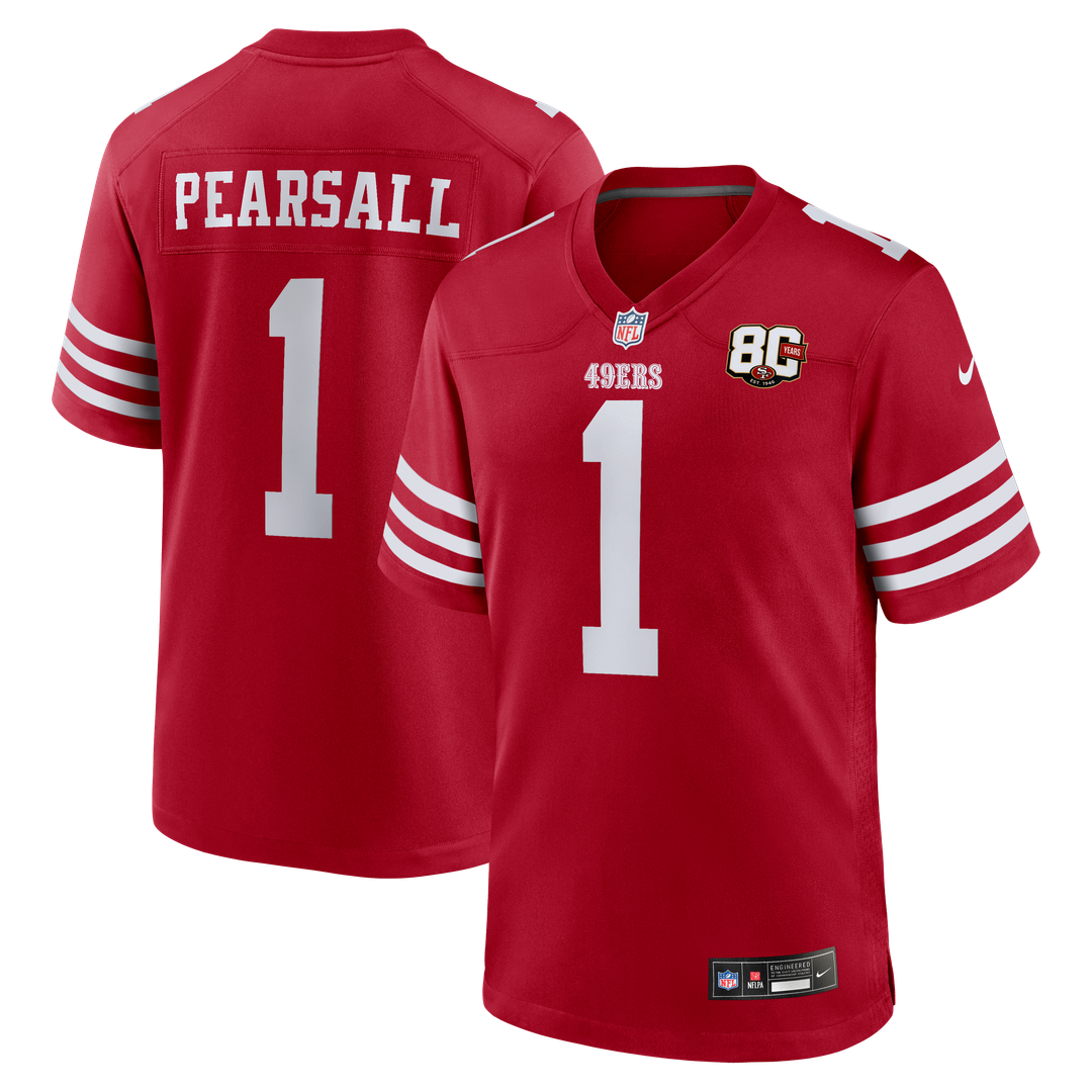 Men's San Francisco 49ers Ricky Pearsall Nike Scarlet 80th product image 1