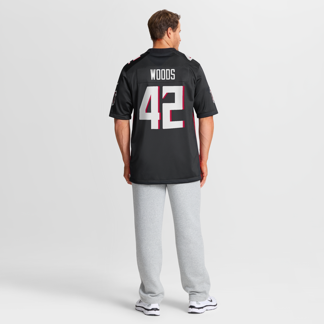 Men's Atlanta Falcons Josh Woods Nike Black Team Game Jersey product image 8