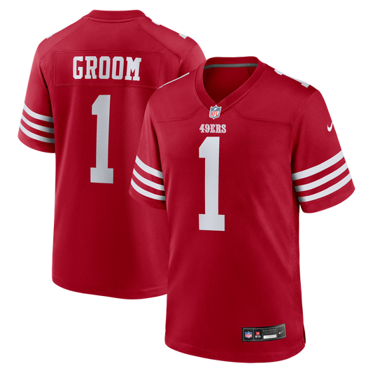 Men's San Francisco 49ers Number 1 Groom Nike Scarlet Game product image 1