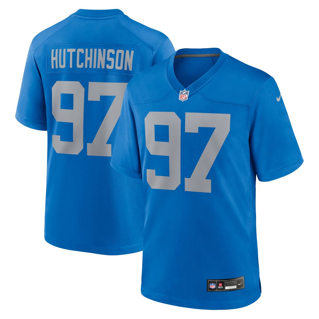 Men's Detroit Lions Aidan Hutchinson Nike Blue Alternate product image 1