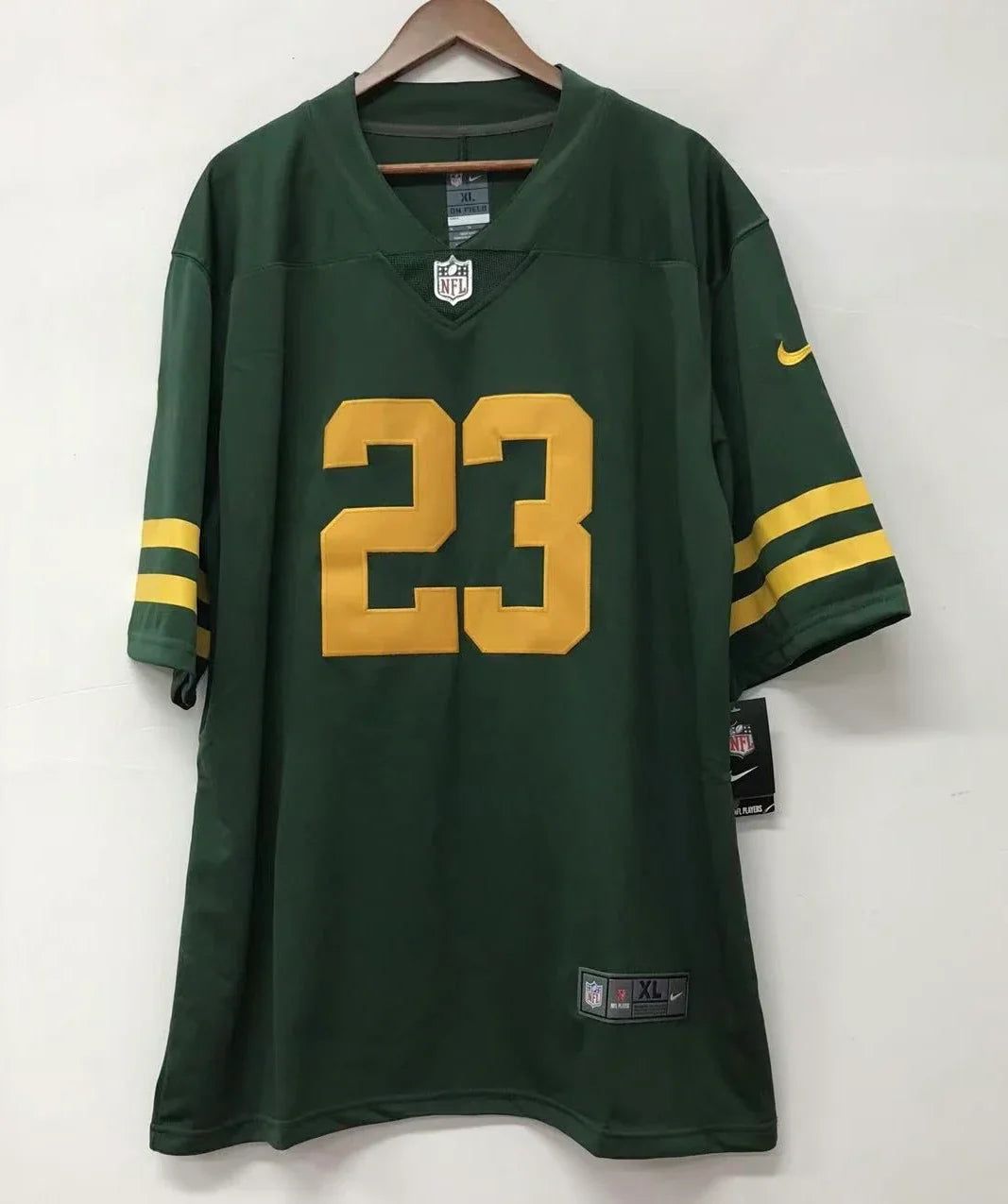 Jaire Alexander Green Bay Packers Jersey Nike retro product image 3, provided for visual reference and product detail review