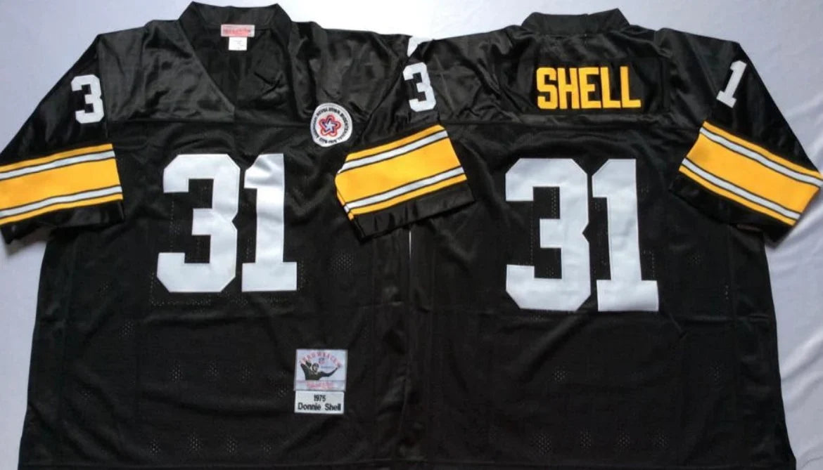 Donnie Shell Pittsburgh Steelers NFL Mitchell & Ness Jersey black product image 1, provided for visual reference and product