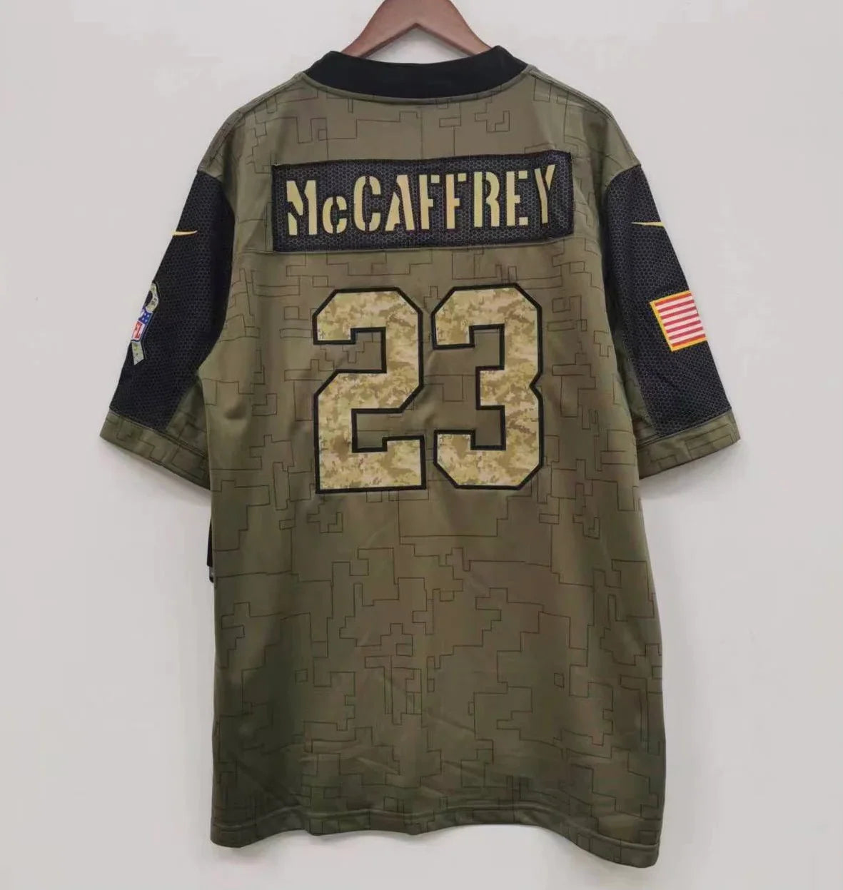 Christian McCaffrey San Francisco 49ers military salute to service Jersey product image 1, provided for visual reference and