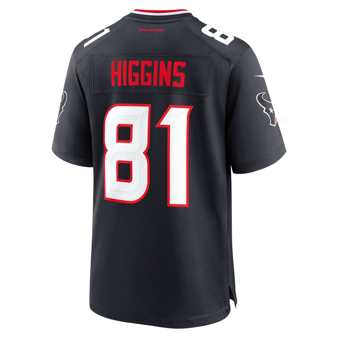 Men's Houston Texans Jayden Higgins Nike Navy Game Jersey product image 2