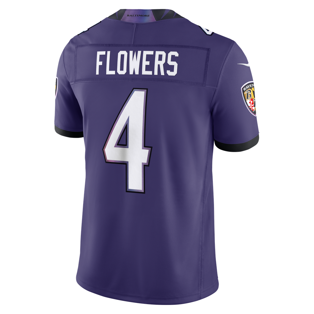 Men's Baltimore Ravens Zay Flowers Nike Purple Team Vapor product image 3