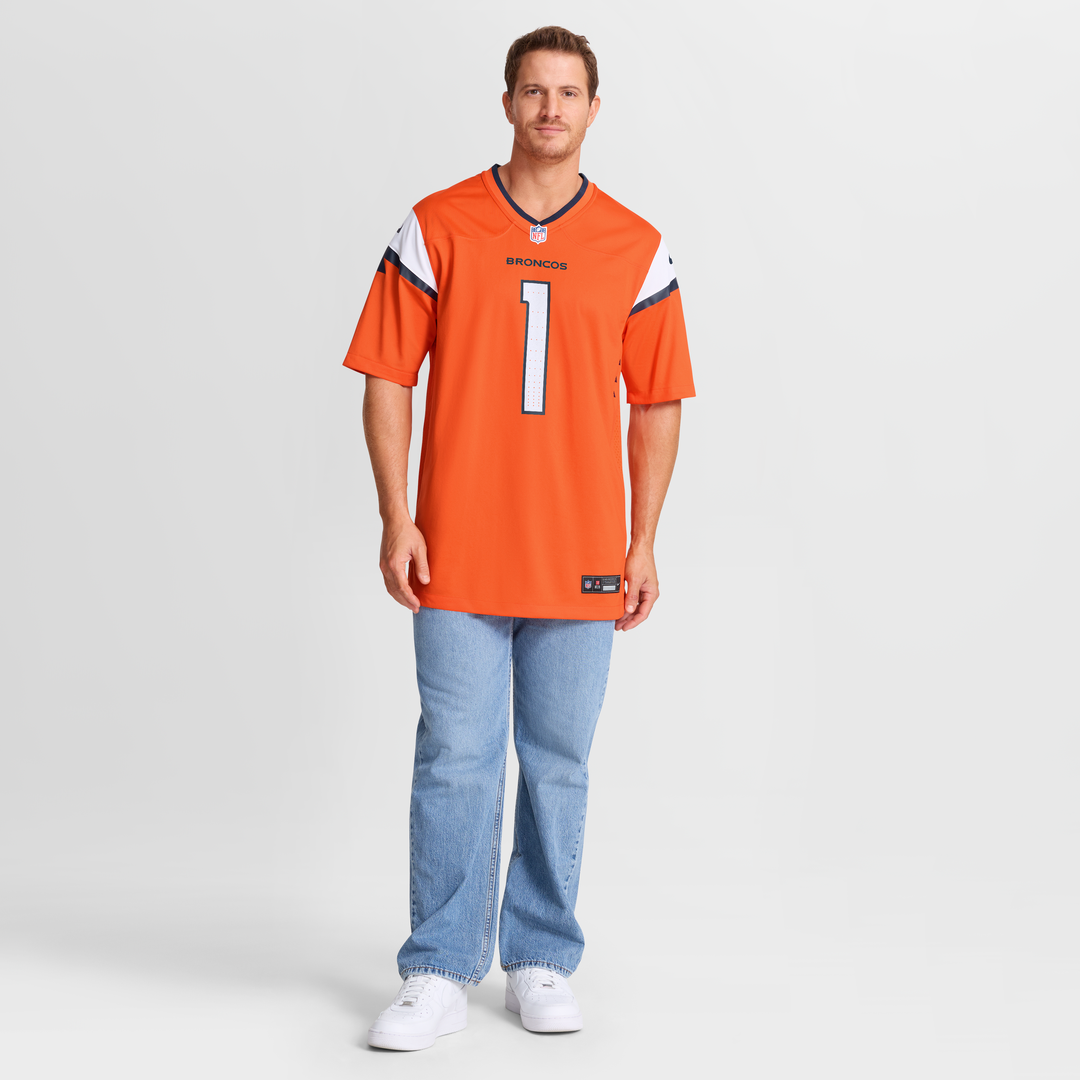 Men's Denver Broncos Number 1 Groom Nike Orange Game Jersey product image 7
