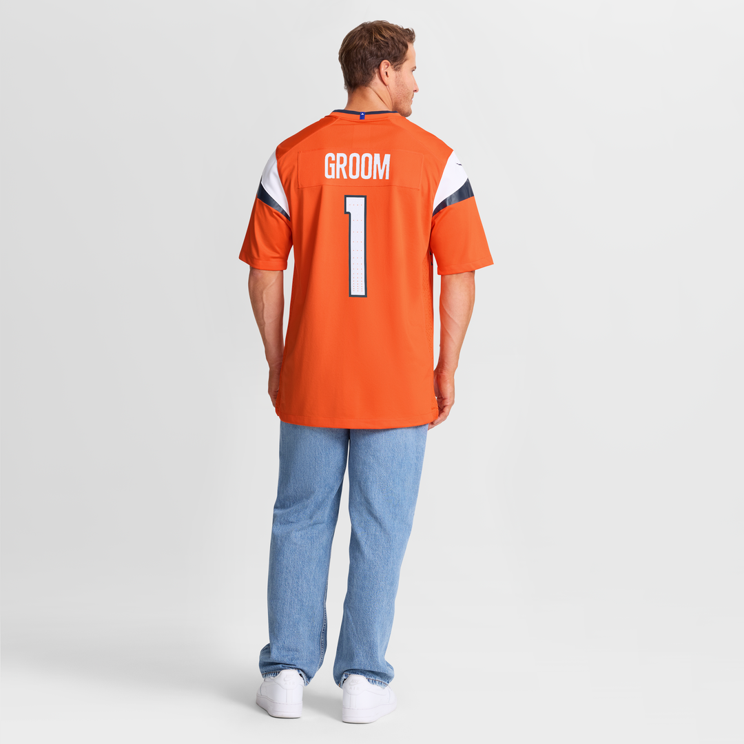 Men's Denver Broncos Number 1 Groom Nike Orange Game Jersey product image 8