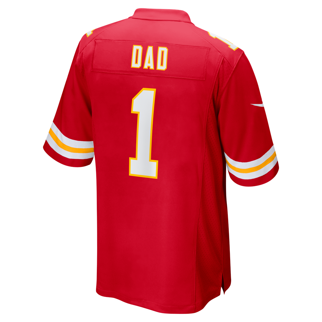 Men's Kansas City Chiefs Number 1 Dad Nike Red Game Jersey product image 3