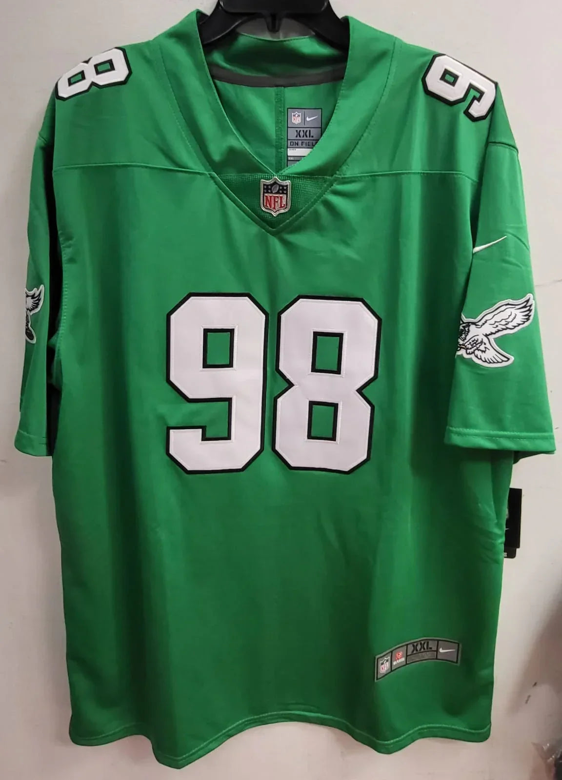 Jalen Carter Philadelphia Eagles Jersey Kelly Green product image 2, provided for visual reference and product detail review
