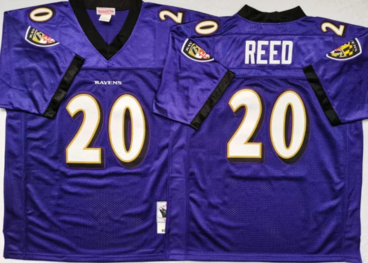 Ed Reed Baltimore Ravens official Mitchell & Ness Jersey Purple product image 1, provided for visual reference and product