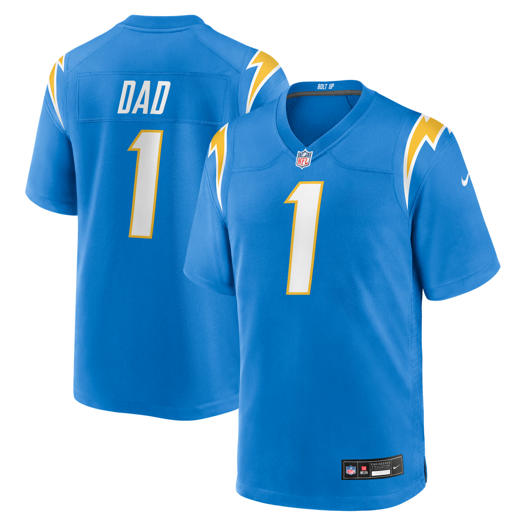 Men's Los Angeles Chargers Number 1 Dad Nike Powder Blue product image 1