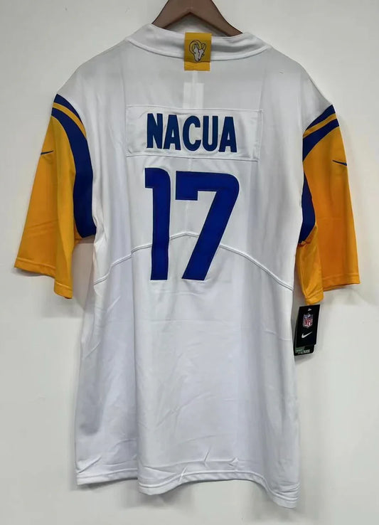 Puka Nacua Los Angeles Rams Nike Jersey white product image 1, provided for visual reference and product detail review