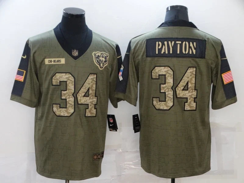 Walter Payton Chicago Bears military salute to service Jersey product image 1, provided for visual reference and product