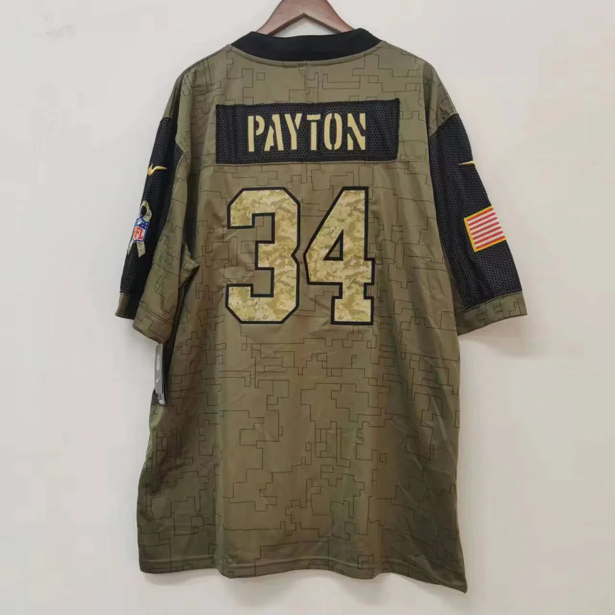 Walter Payton Chicago Bears military salute to service Jersey product image 2, provided for visual reference and product